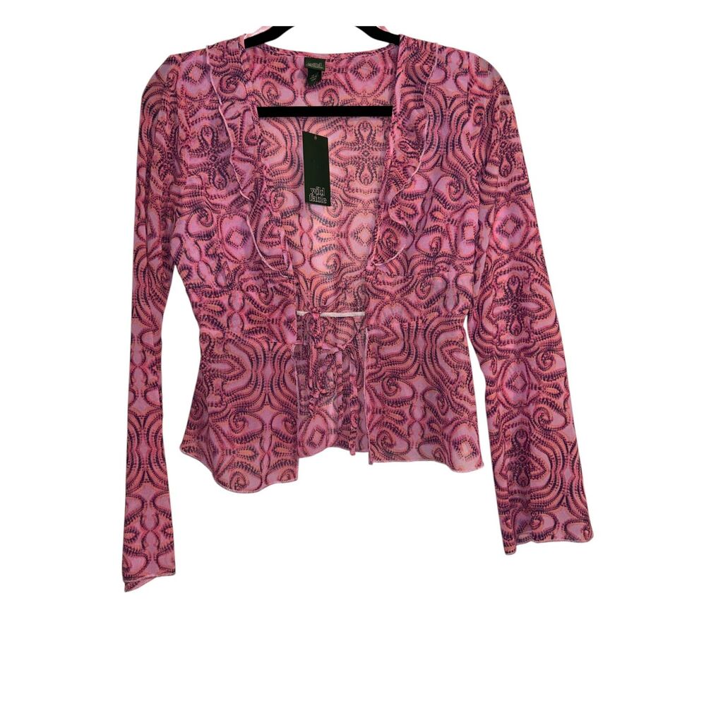 Women's Wild Fable Bell Long Sleeve Sheer Tie-Front Blouse